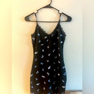 Black butterfly dress